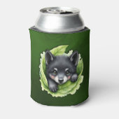 Wolf jong in het groen: blikjeskoeler (Blikje Achterkant)