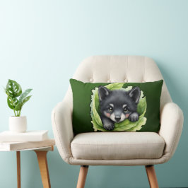 Wolf jong in het groen: kussen