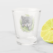 Wolf jong in het groen: shot glas (Achterkant)