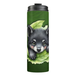 Wolf jong in het groen: thermosbeker