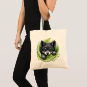 Wolf jong in het groen: tote bag (Voorkant (product))