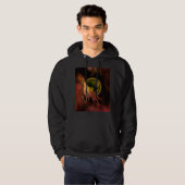 WOLF JUIKT IN DE RUIMTE MAAN STERRENSTELSEL HOODIE (Voorkant volledig)