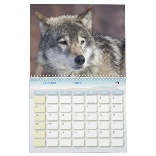 wolf kalender (Jan 2026)