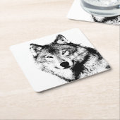 Wolf Kartonnen Onderzetters (Schuin)