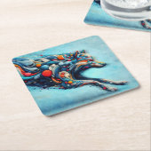 Wolf Kartonnen Onderzetters (Schuin)