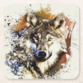 Wolf kartonnen onderzetters (Voorkant)