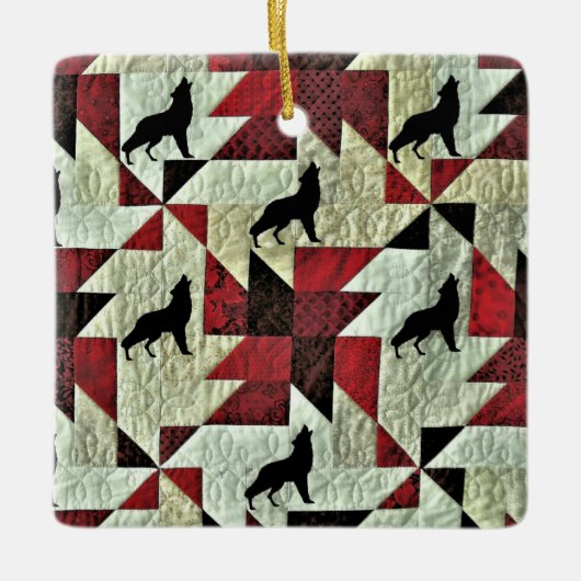 Wolf Keramisch Ornament (Voorkant)