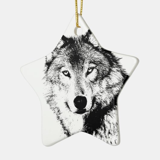 Wolf Keramisch Ornament (Links)