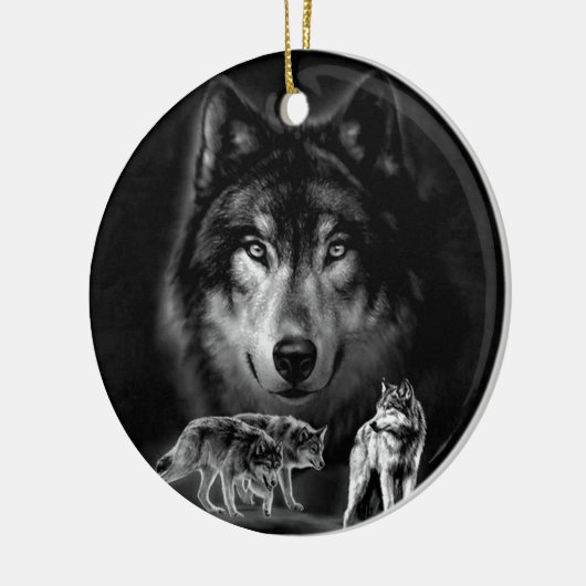 wolf keramisch ornament (Links)