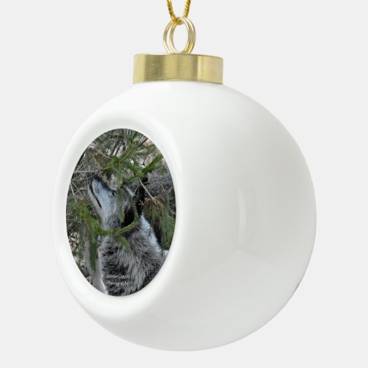 Wolf Keramische Bal Ornament (Rechts)