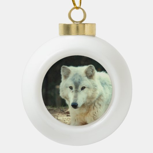 Wolf Keramische Bal Ornament (Voorkant)