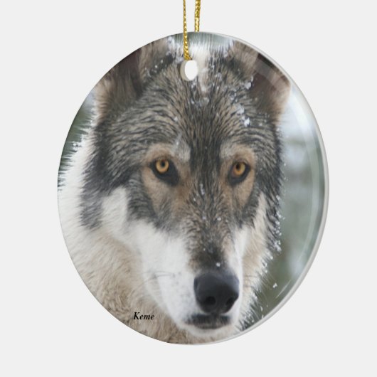 Wolf Keramische kerstboomversiering Keramisch Ornament (Links)