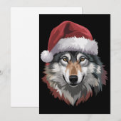 Wolf Kerst Grappig Kerstcadeau Dierenliefhebbers Kaart (Voorkant / Achterkant)