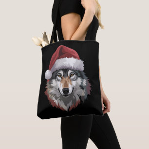 Wolf Kerst Grappig Kerstcadeau Dierenliefhebbers Tote Bag