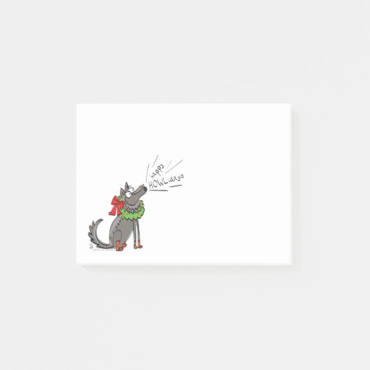 Wolf Kerst Grappige Cute Kinderen Post-it® Notes (Voorkant)