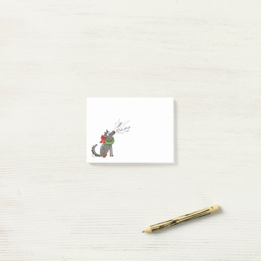 Wolf Kerst Grappige Cute Kinderen Post-it® Notes (Op bureau)