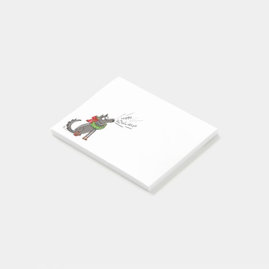 Wolf Kerst Grappige Cute Kinderen Post-it® Notes (Schuin)
