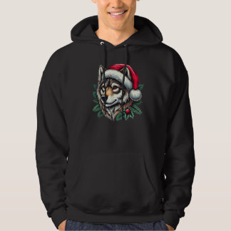 wolf kerst grappige kerst Kerstman Kerstman Hoed o Hoodie
