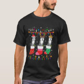 Wolf Kerst Sokken Lelijke Kersttrui Pyjama T-shirt (Voorkant)