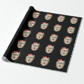 Wolf Kerst Xmas Kerstman Hoed Dier Vakantie Cadeaupapier (Uitgerold)