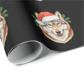 Wolf Kerst Xmas Kerstman Hoed Dier Vakantie Cadeaupapier (Rol Hoek)