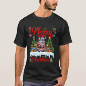 Wolf kerstboom verlichting kerstman wolf kerst t-shirt (Voorkant)