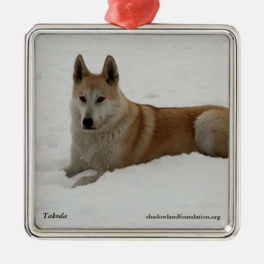 Wolf kerstboomversiering metalen ornament (Voorkant)