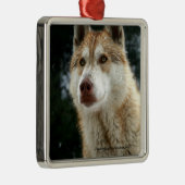 Wolf kerstboomversiering metalen ornament (Rechts)