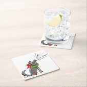 Wolf KerstHappy Howlidays Funny Kartonnen Onderzetters (Insitu)