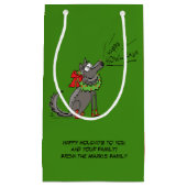 Wolf KerstHappy Howlidays Funny Klein Cadeauzakje (Voorkant)