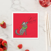 Wolf KerstHappy Howlidays Funny Servet (Insitu)