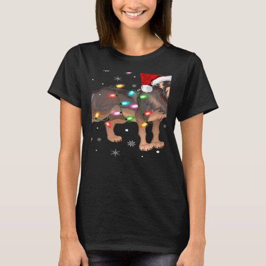 Wolf Kerstlichten Wolf Kerstmis T-shirt (Voorkant)