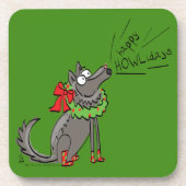 Wolf Kerstmis Funny Cute Kinderen Bier Onderzetter (Voorkant)