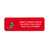 Wolf Kerstmis Funny Cute Kinderen Etiket (Voorkant)