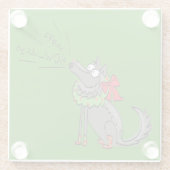 Wolf Kerstmis Funny Cute Kinderen Glazen Onderzetter (Achterkant)