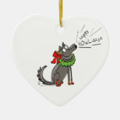 Wolf Kerstmis Funny Cute Kinderen Keramisch Ornament (Voorkant)