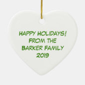 Wolf Kerstmis Funny Cute Kinderen Keramisch Ornament (Achterkant)