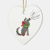 Wolf Kerstmis Funny Cute Kinderen Keramisch Ornament (Links)