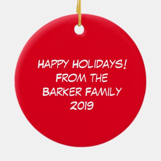 Wolf Kerstmis Funny Cute Kinderen Keramisch Ornament (Achterkant)