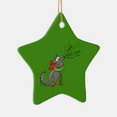 Wolf Kerstmis Funny Cute Kinderen Keramisch Ornament (Rechts)