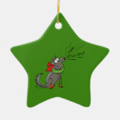 Wolf Kerstmis Funny Cute Kinderen Keramisch Ornament (Voorkant)