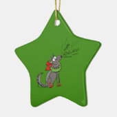 Wolf Kerstmis Funny Cute Kinderen Keramisch Ornament (Links)
