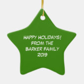 Wolf Kerstmis Funny Cute Kinderen Keramisch Ornament (Achterkant)