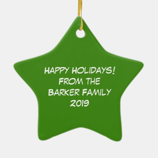 Wolf Kerstmis Funny Cute Kinderen Keramisch Ornament (Achterkant)