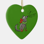 Wolf Kerstmis Funny Cute Kinderen Keramisch Ornament (Rechts)