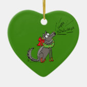 Wolf Kerstmis Funny Cute Kinderen Keramisch Ornament (Voorkant)