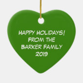 Wolf Kerstmis Funny Cute Kinderen Keramisch Ornament (Achterkant)