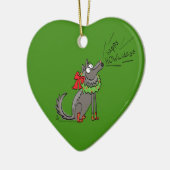 Wolf Kerstmis Funny Cute Kinderen Keramisch Ornament (Links)