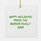 Wolf Kerstmis Funny Cute Kinderen Keramisch Ornament (Achterkant)