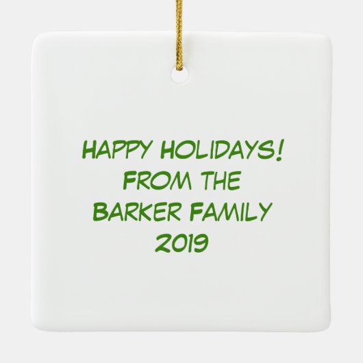 Wolf Kerstmis Funny Cute Kinderen Keramisch Ornament (Achterkant)